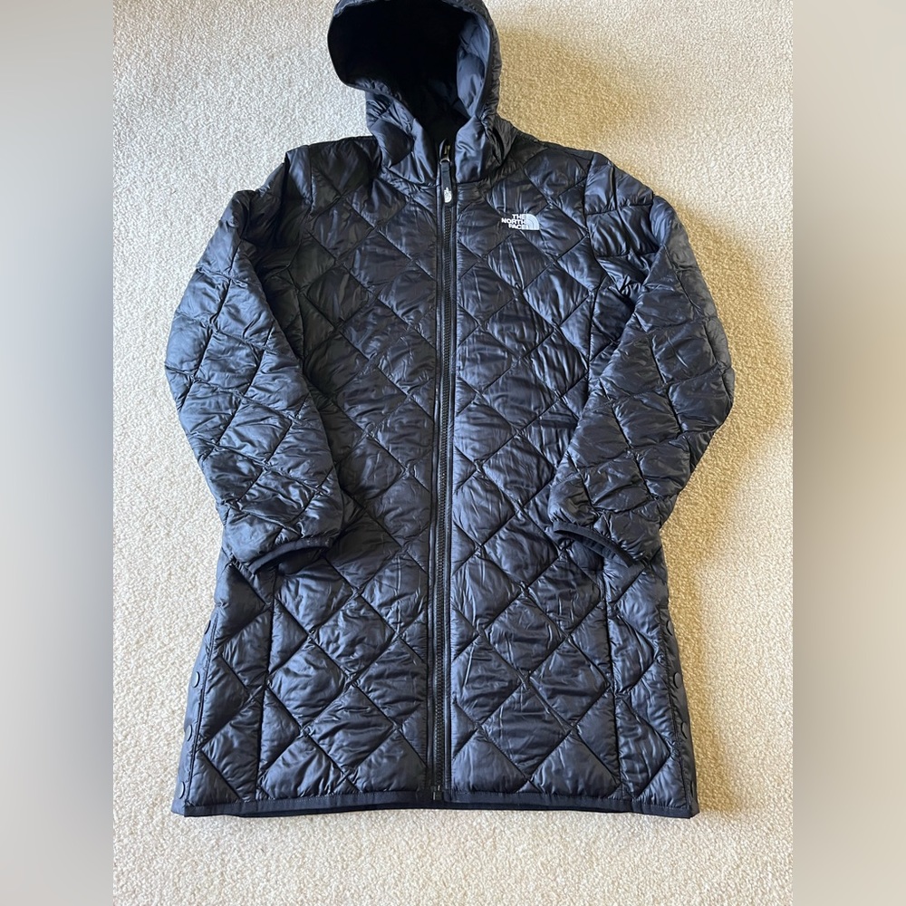 Girls Black North Face Thermoball Eco Puffy Coat (size Large)